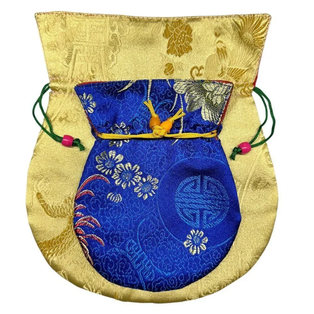 Oriental Style Fabric Gift Bags (Set of 2)